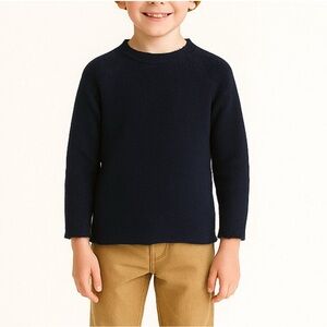 Crewcuts Fisherman Roll Neck Kids Pullover Sweater Navy Knit Top 2T